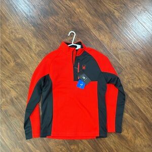 Spyder Red and Black Half-Zip Performance Pullover